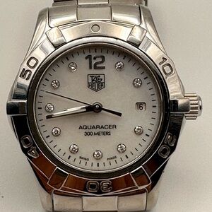 TAG Heuer Silver and White Timepiece